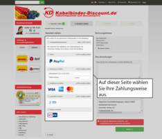 Auf dieser Seite können Sie unter „Bezahlart wählen“ Ihre gewünschte Zahlungsmethode auswählen.