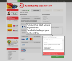 Nehmen Sie schließlich unsere allgemeinen Geschäfts- und Lieferbedingungen zur Kenntnis, indem Sie ein Häkchen in das betreffende Feld setzen.